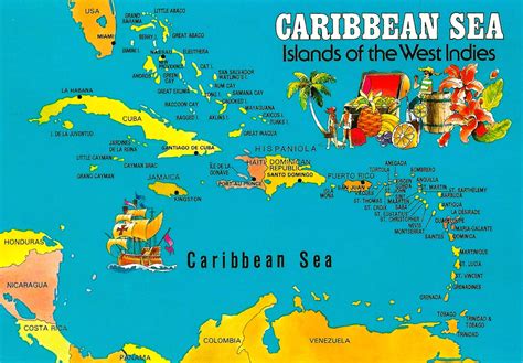 MAP Islands Of The Caribbean Map